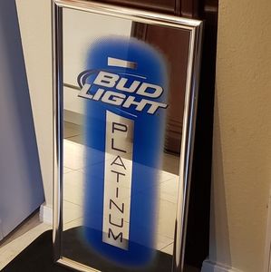 Bud Light Platinum Beer Bar Mirror 30" by 15.5"